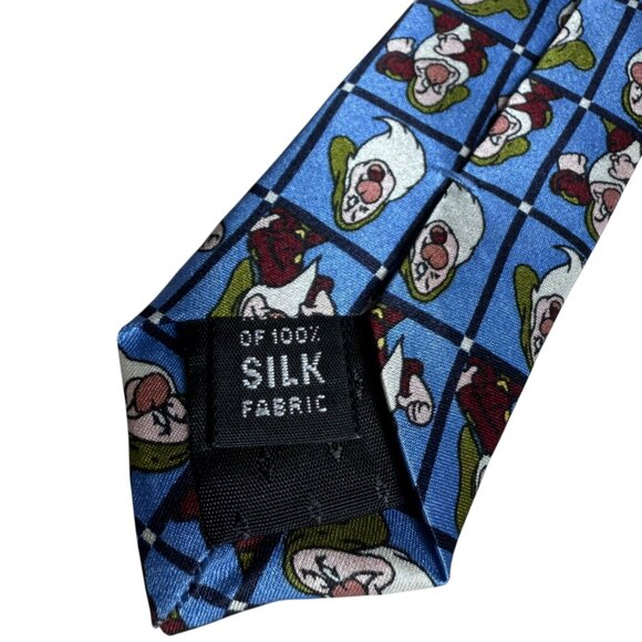 Vintage Walt Disney World Grumpy Blue Silk Tie - EUC - Picture 5 of 5